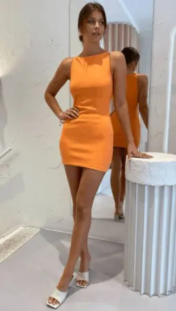 Bec & Bridge Clover Mini Dress Orange Size 12 for rent on The Volte - image 5