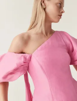 Aje Arista Tulip Sleeve Midi Dress in Pink Size 10  for rent on The Volte - image 2