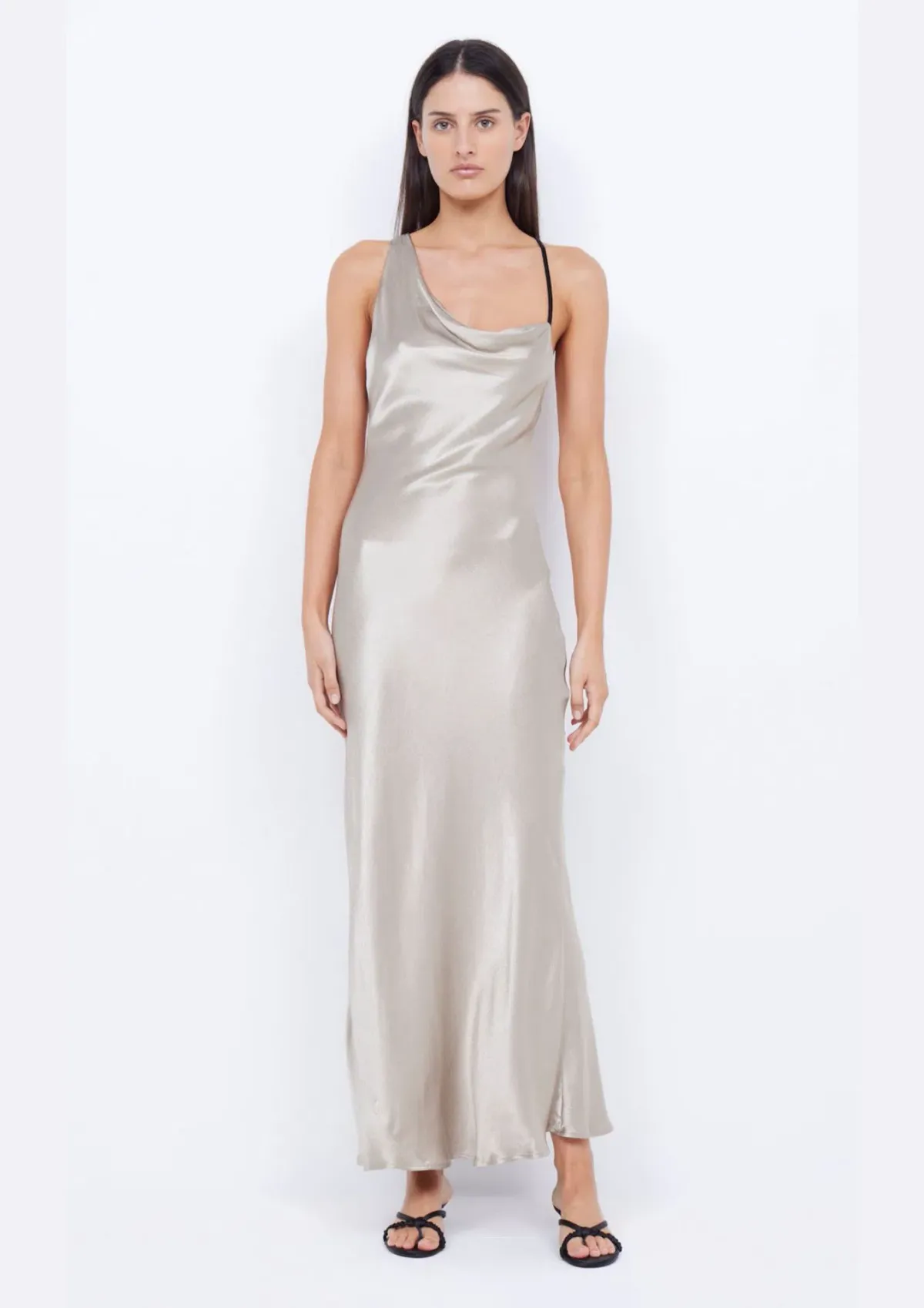 Bec & Bridge Farah Cowl Maxi Dress Oyster/Black Size 8 - Image 1