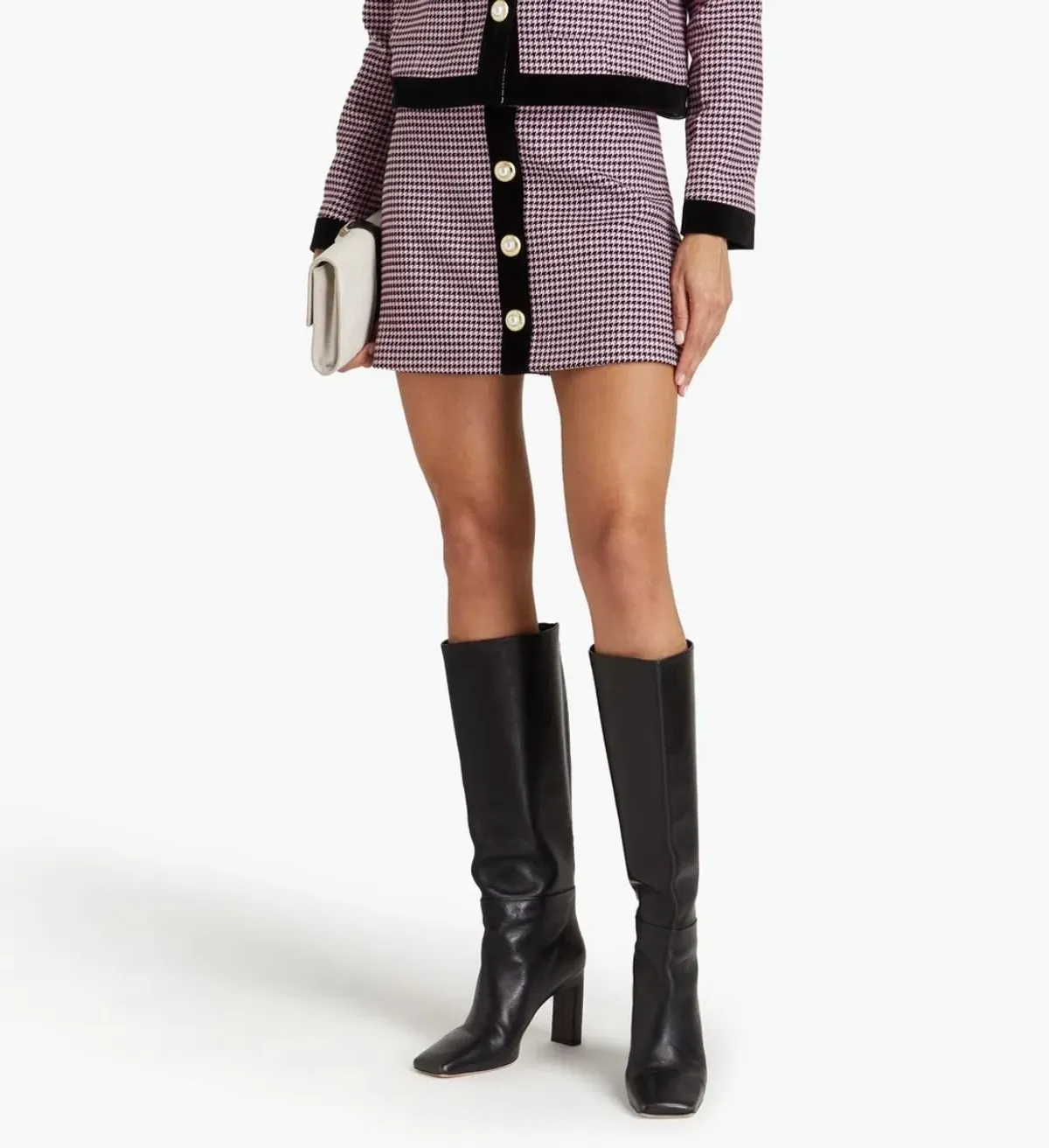 Rebecca Vallance Basinger Tweed Mini Skirt Print UK/AU 12 - Image 2