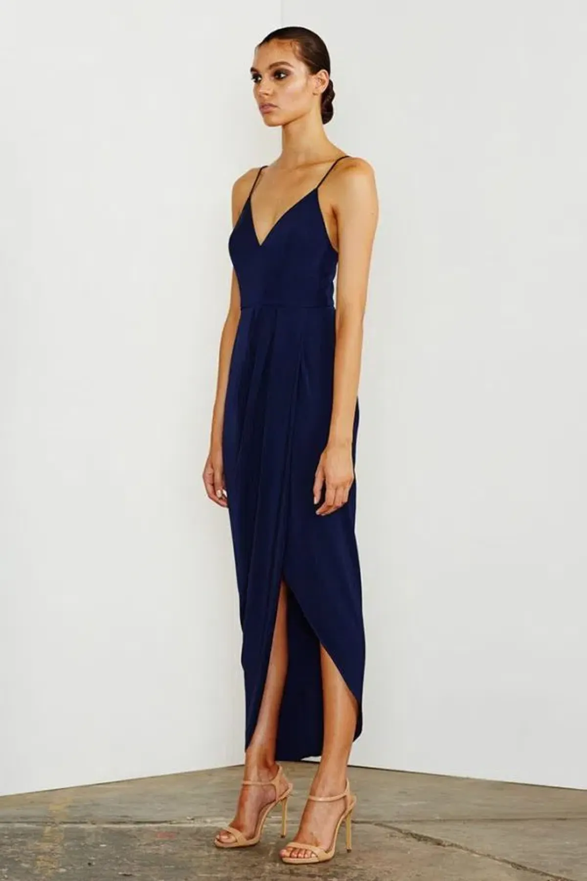 Shona Joy Core Cocktail Draped Maxi Dress Navy Size 16 - Image 2