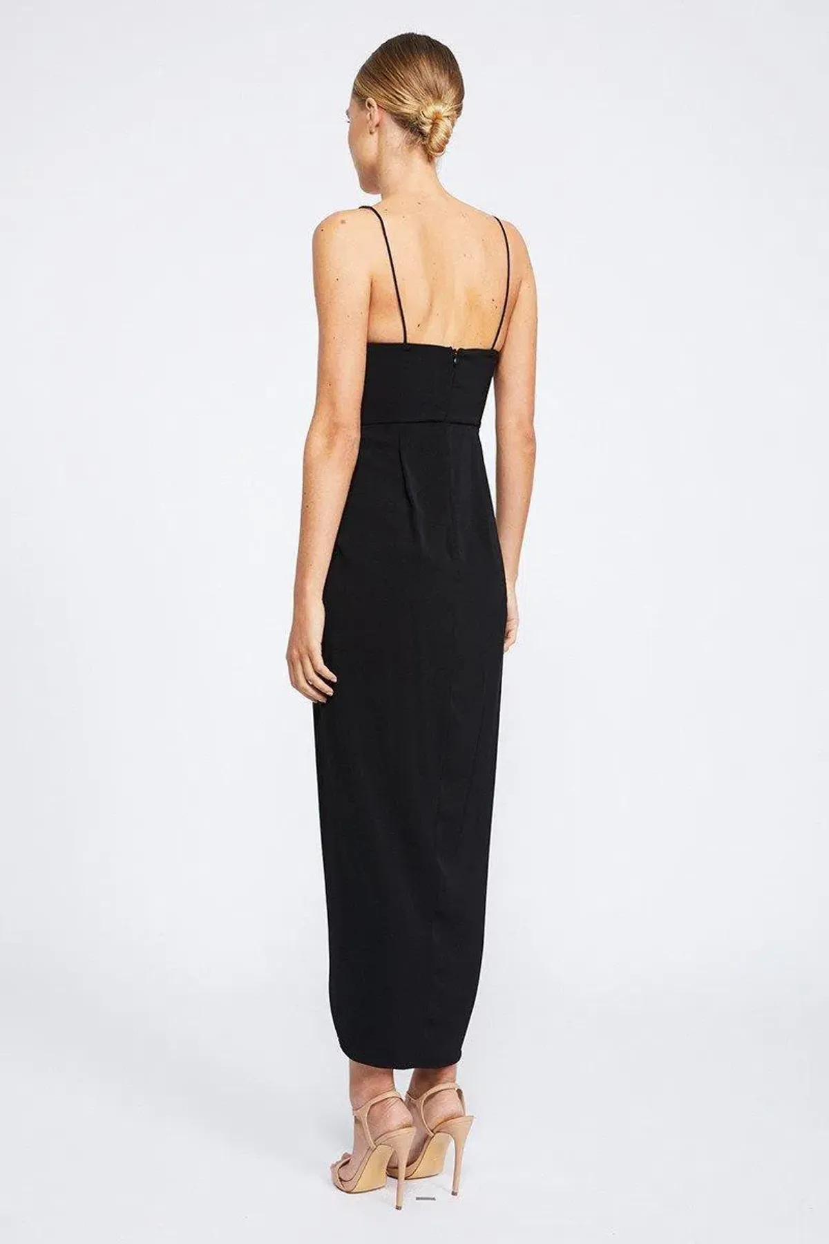 Shona Joy Core Cocktail Draped Maxi Dress Black Size 16 - Image 3
