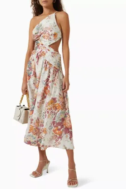 Zimmermann The Pattie Asymmetric Dress in Cream Floral Size 2/AU 12 for rent on The Volte - image 3