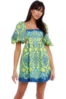 Zimmermann Nina Cut Out Mini Dress Lime Size 12 for rent on The Volte - image 2