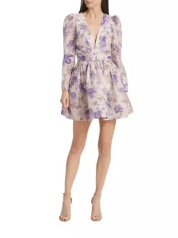 Zimmermann The Lyrical Cross Over Mini in Blue Iris Cream Size 0 (6-8)  for rent on The Volte - image 1