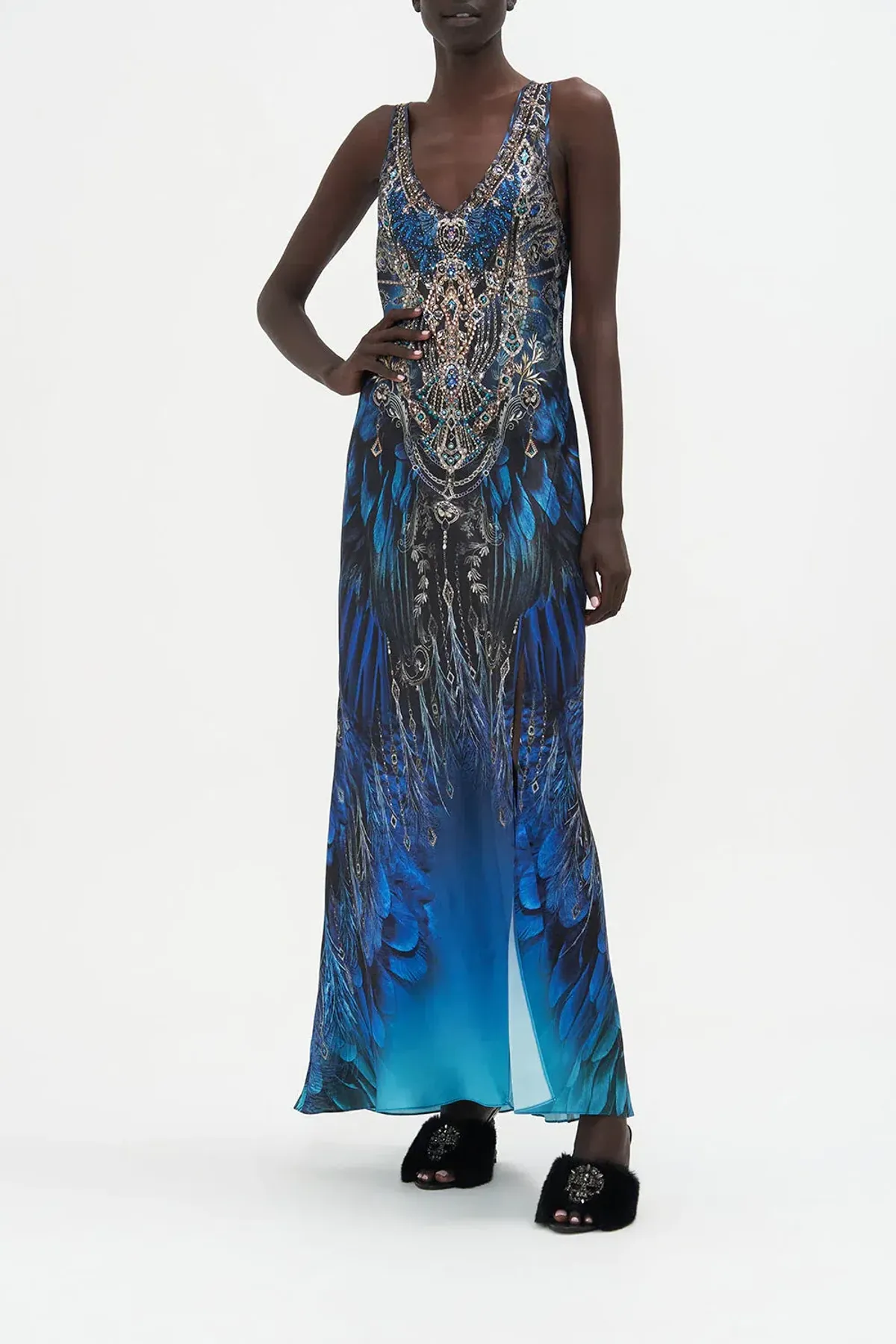 Camilla Ground Control Bias Cut Tank Dress Blue Size 16 - Image 1