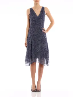 Diane Von Furstenberg Dita Silk Knee-Length Dress  Blue/White Size 10 for rent on The Volte - image 1