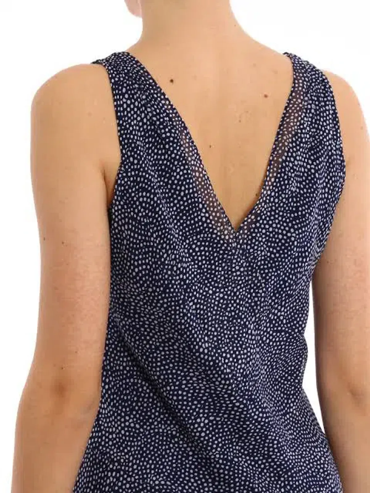 Diane Von Furstenberg Dita Silk Knee-Length Dress  Blue/White Size 10 - Image 3