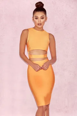 House of CB Maybel Orange Cut Out Bandage Dress Orange Size 6 for rent on The Volte - image 2