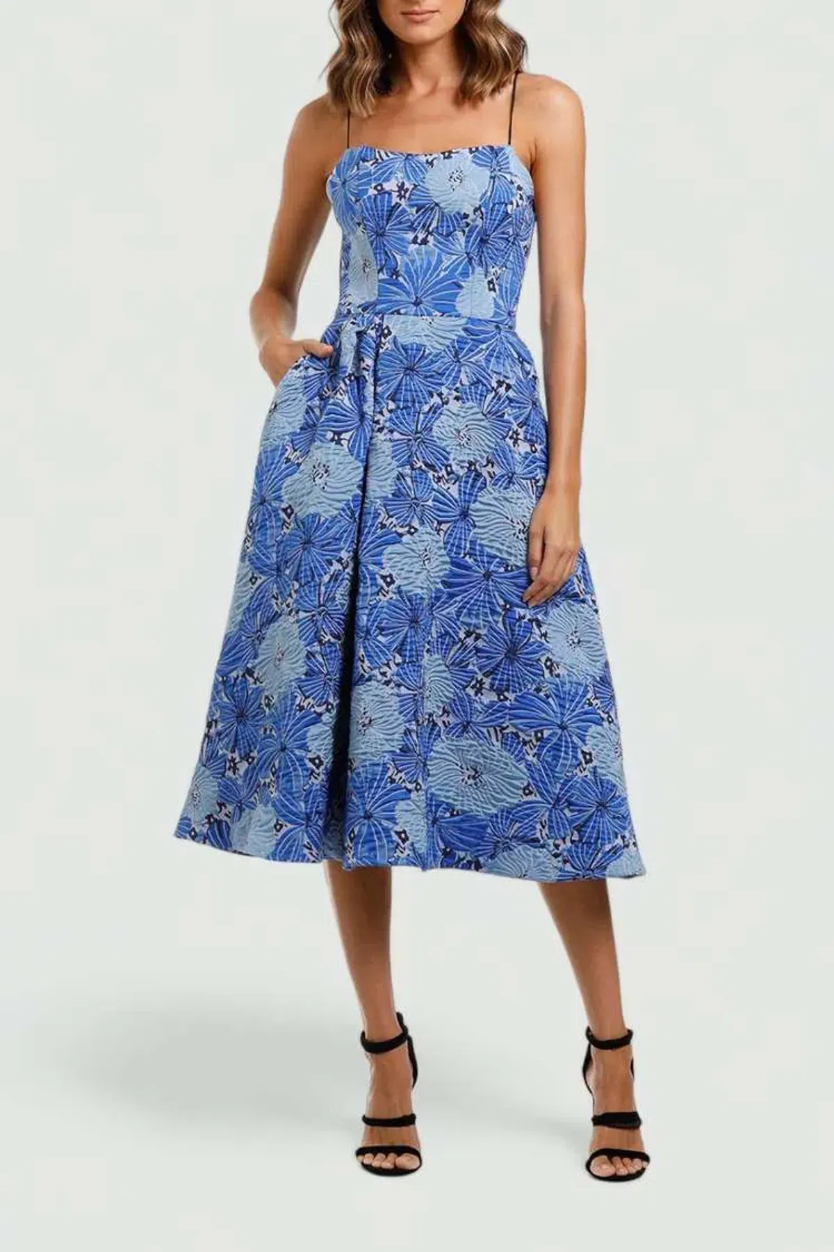 Love Honor Alexia Midi Dress Cobalt Blue Size 10 - Image 1