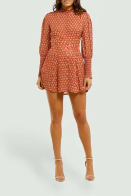 Nicholas  Agadir Dress Marrakech Medallion Saffron Orange Print Size 6 for rent on The Volte - image 2