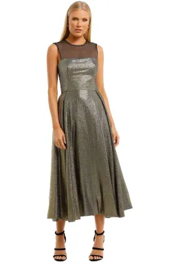 Aurelio Costarella  Katrine Noir Dress Gold Size 8 for rent on The Volte - image 1