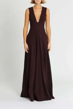 Aurelio Costarella Sandrine Gown Brown Burgundy Size 8 for rent on The Volte - image 1