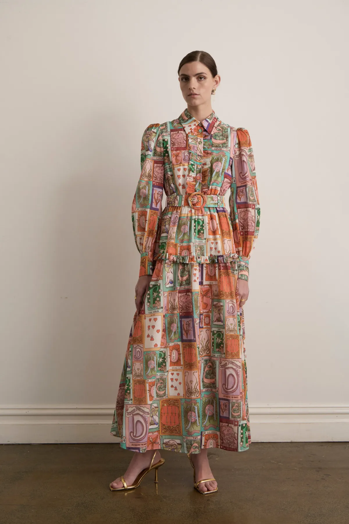 Kate Ford Cairo Long Layered Gown Multi Print Size 3/AU 12 - Image 1