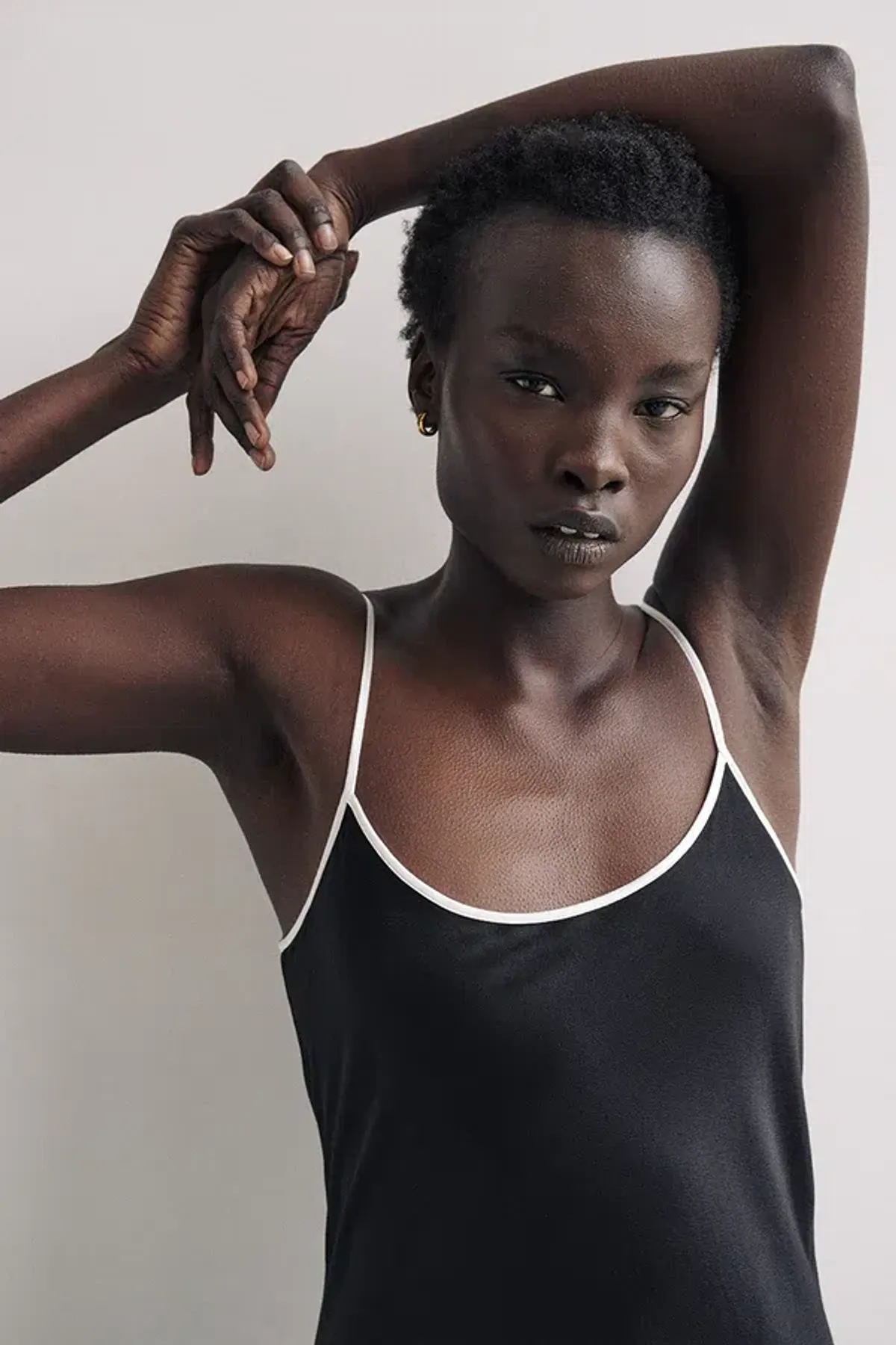 Dissh Letty Black Satin Contrast Dress Size 6 - Image 4