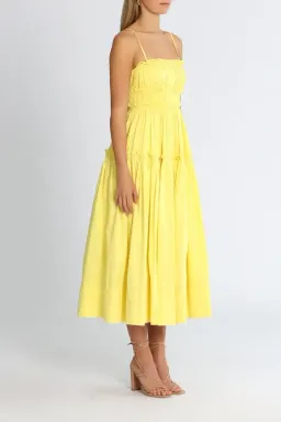 AJE Romance Midi Dress in Yellow Size 12 for rent on The Volte - image 2