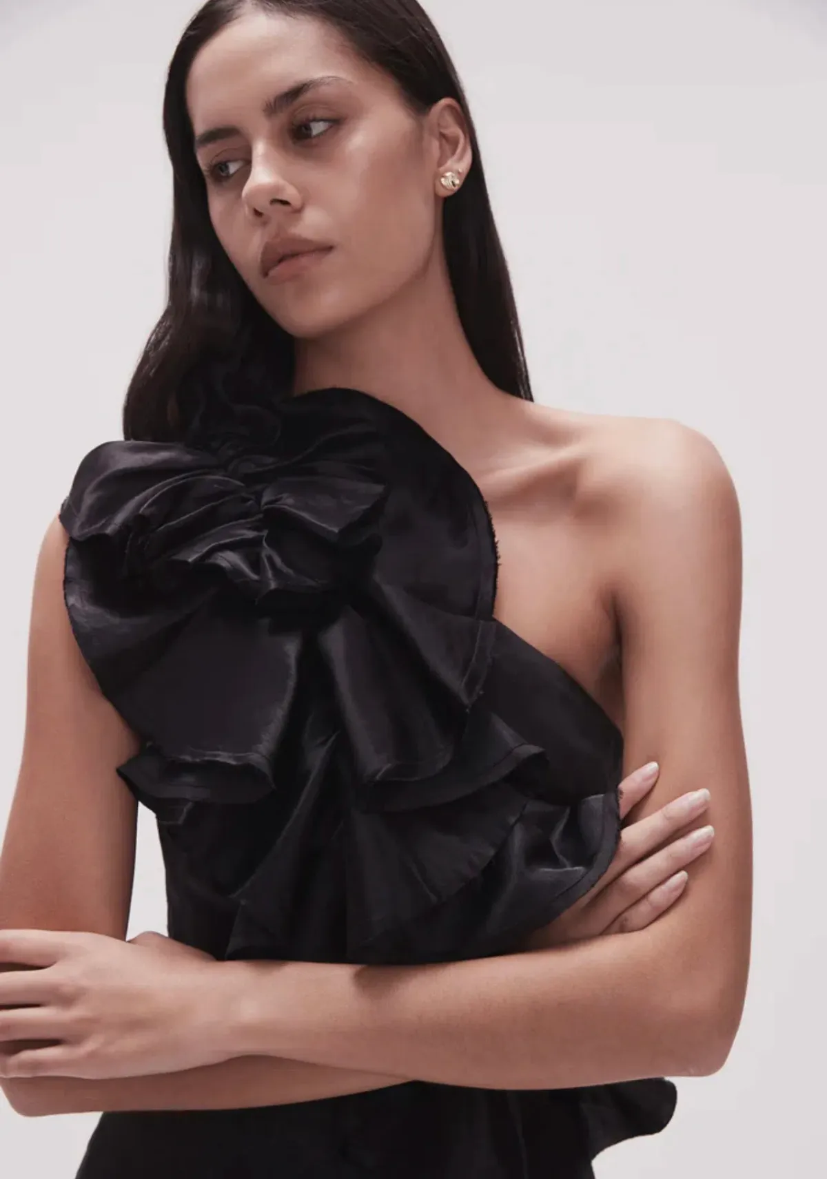 Aje Adelia Ruffle Midi Dress Black Size 8 - Image 2