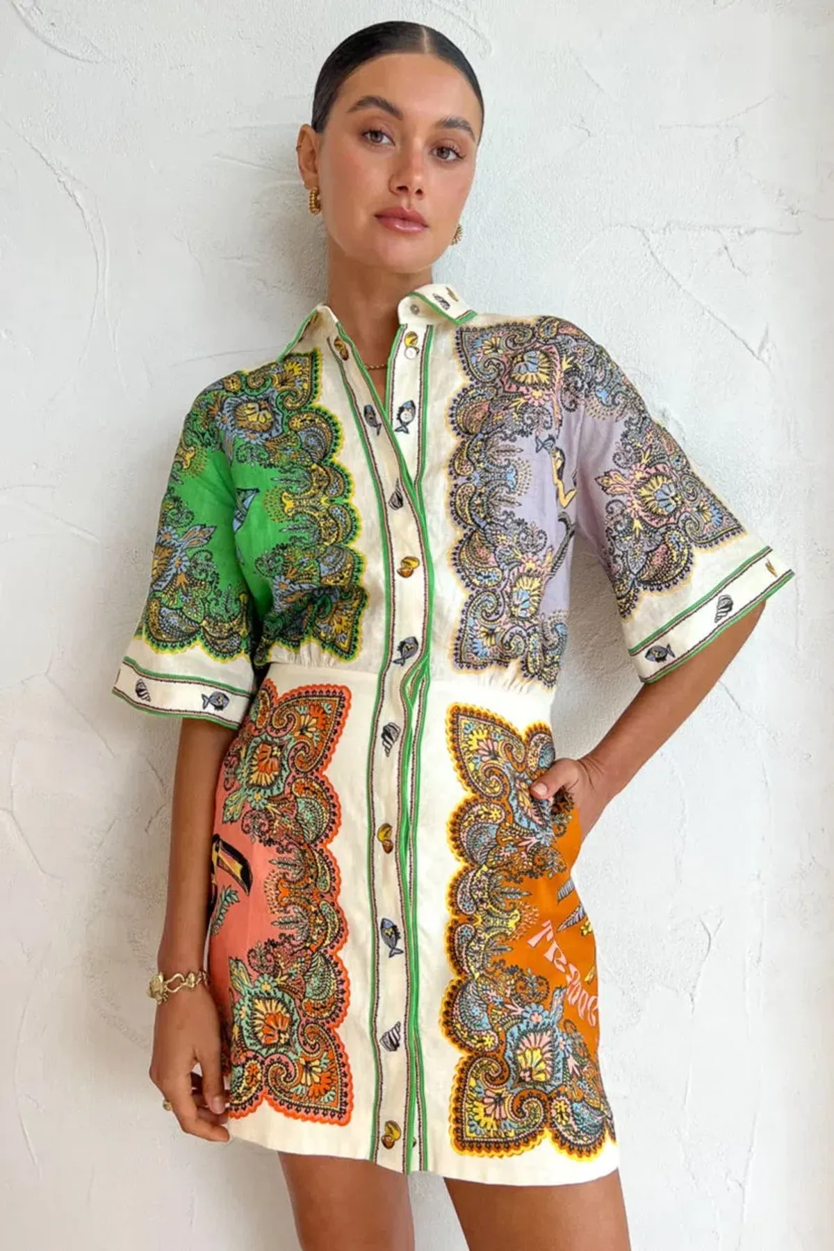 Alemais Trippy Troppo Mini Dress Print Size 10  - Image 2