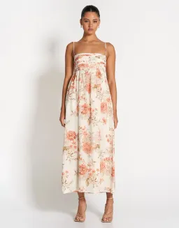 Sofia The Label Mila Babydoll Midi Dress Rose White Size 12 for rent on The Volte - image 1