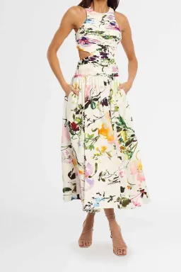 AJE Introspect Midi Dress Floral Size 8 for rent on The Volte - image 1
