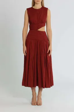 AJE  Cascade Cut Out Dress Burgundy Size 8 for rent on The Volte - image 1