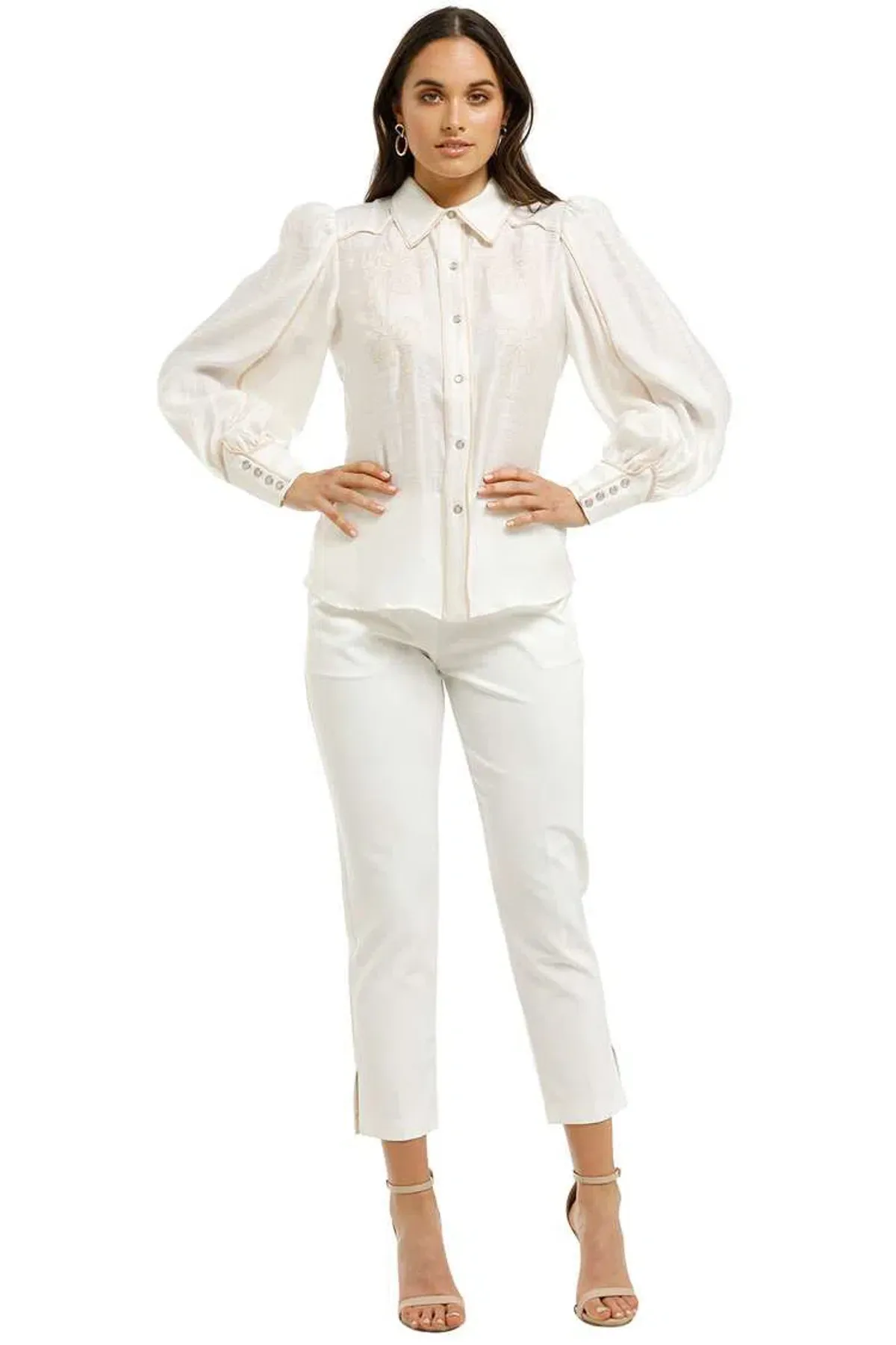 CMEO Collective Nearby Shirt Ivory Size 8 - Image 3