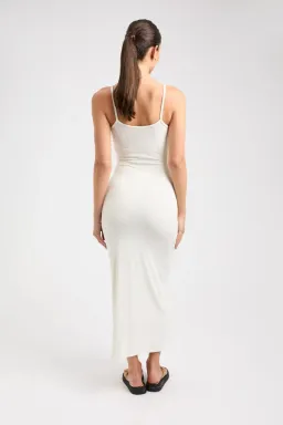 Kookai Layla Long Dress Coconut Milk White Size 6  for rent on The Volte - image 3