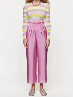 Stine Goya Andre Loose Textured Pants Pink Size AU 10 for rent on The Volte - image 1