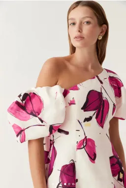 Aje Arista Tulip Sleeve Midi Dress Falling Florals Size 8 for rent on The Volte - image 2