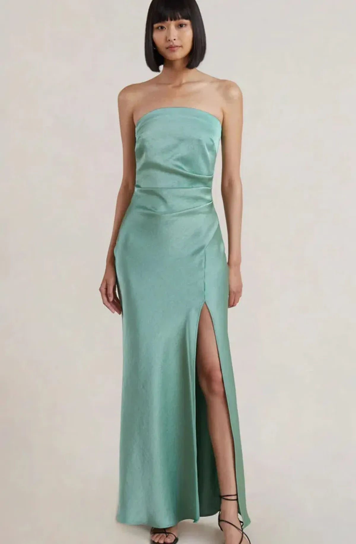 Bec & Bridge Symone Strapless Dress in Moss Green Size 8 - Image 4