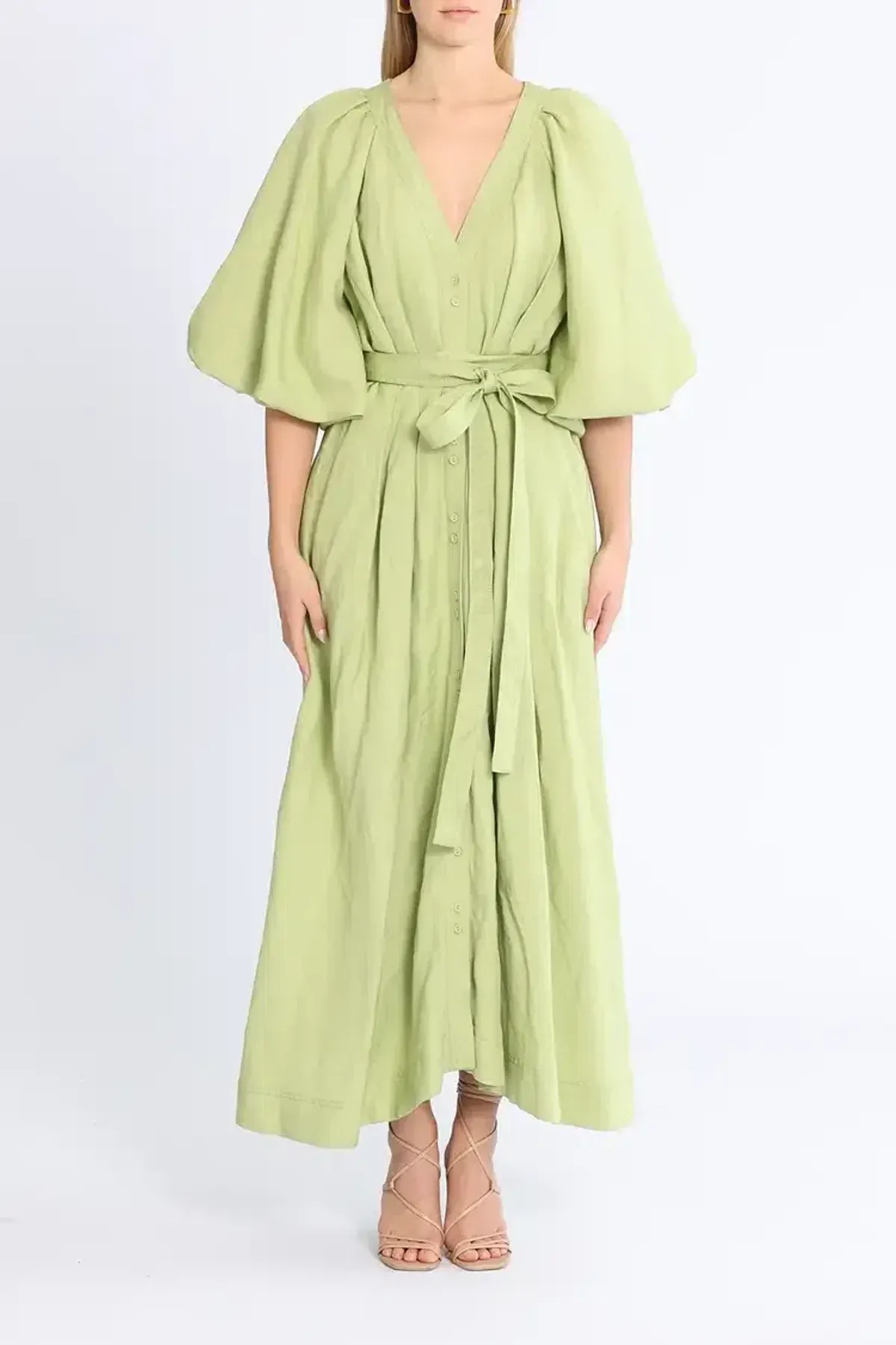 Aje Evermore Midi Dress in Green Size 14 - Image 1