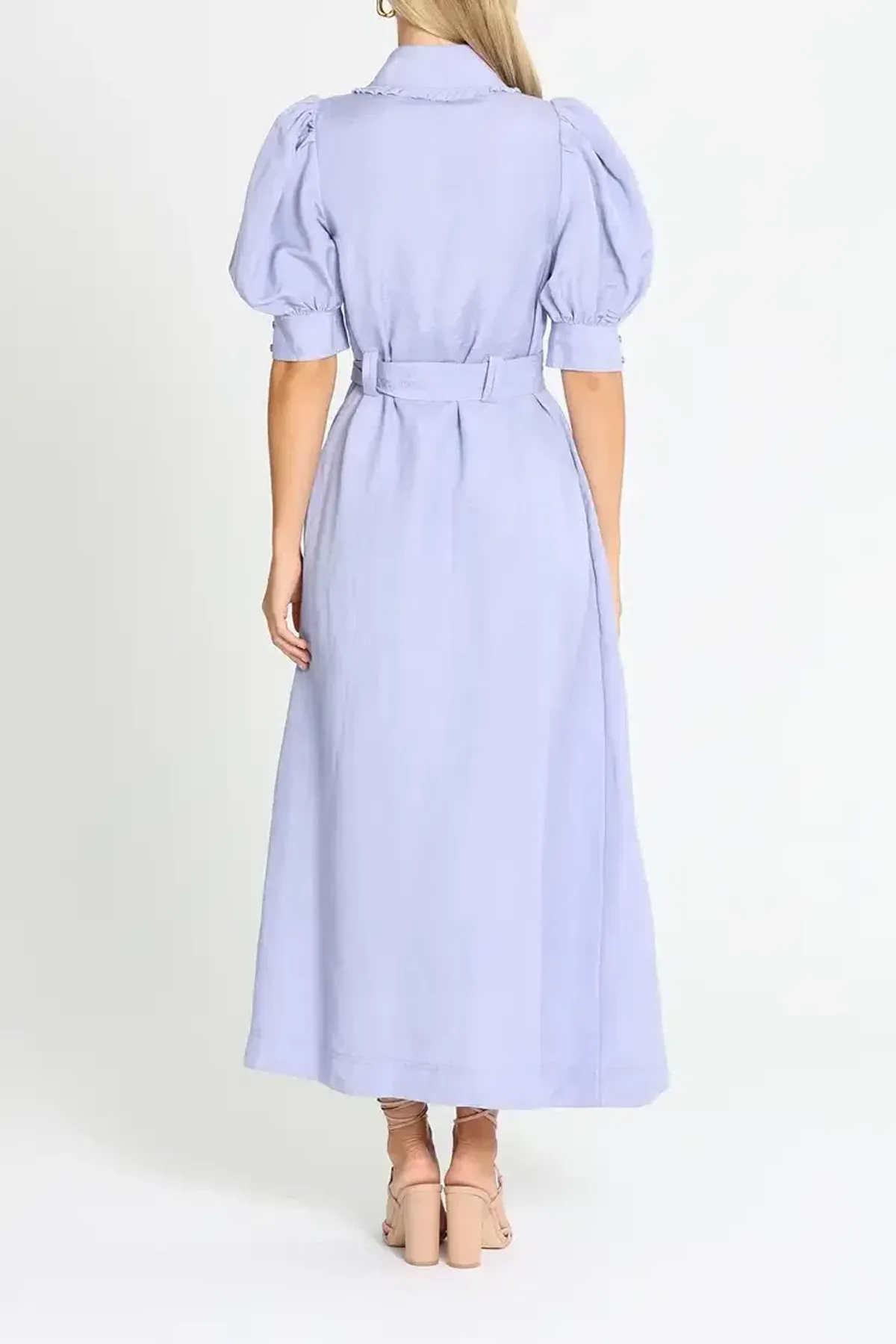 Aje Madeleine Belted Midi Dress in Lilac Size 8 - Image 3