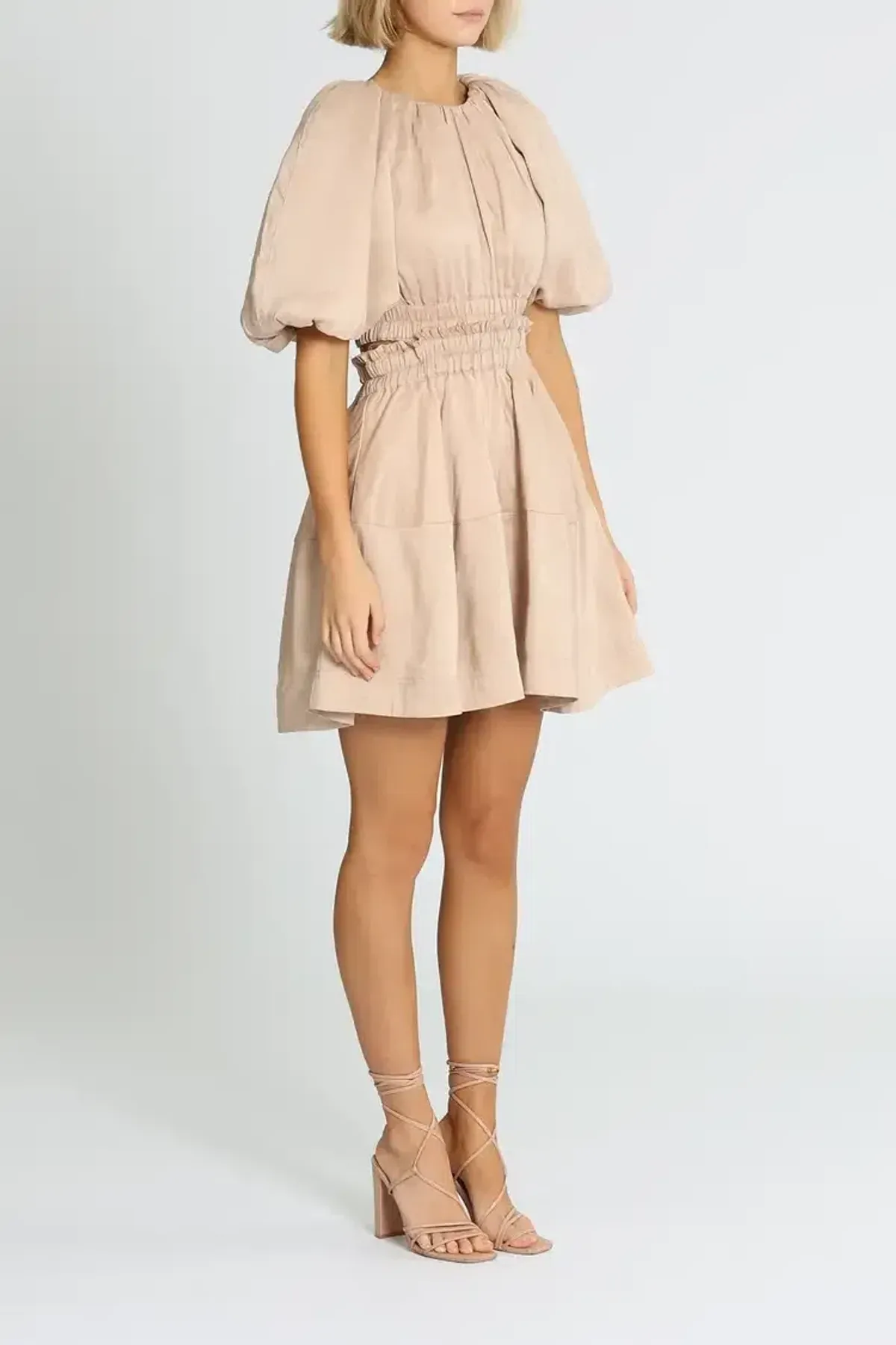 Aje Solitude Cutout Mini Dress in Beige Size 6 - Image 2