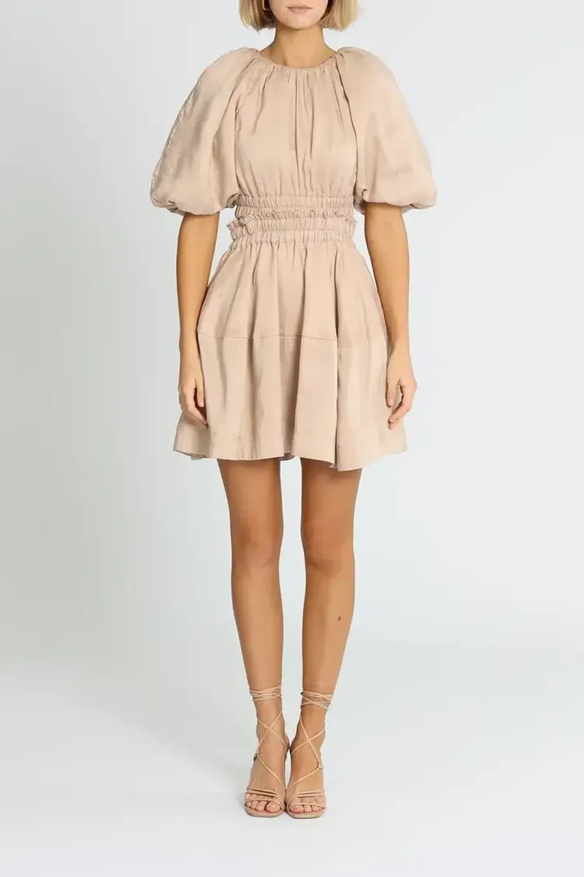 Aje Solitude Cutout Mini Dress in Beige Size 6 - Image 1