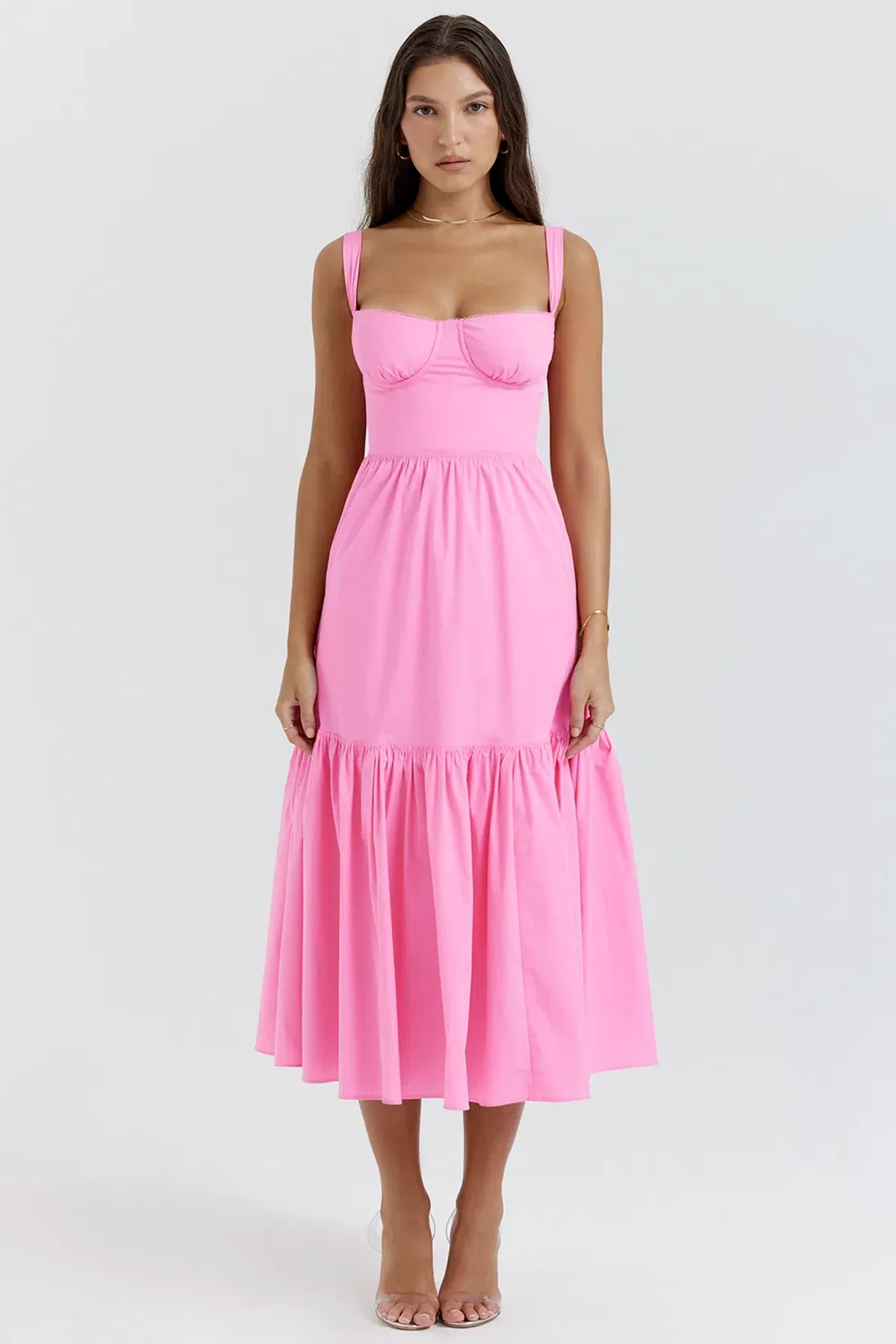 House of CB Elia Midi Dress Pink Size XS/Au 6 - Image 1