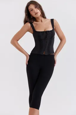 House of CB Chicca Square Neck Corset Top Black Size S/Au 8 for rent on The Volte - image 1