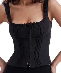 House of CB Chicca Square Neck Corset Top Black Size S/Au 8 for rent on The Volte - image 2