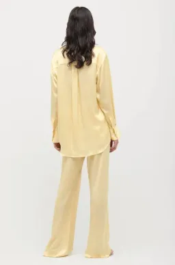 Michael Lo Sordo Relaxed Silk Blazer Pale Yellow Size 8 for rent on The Volte - image 4