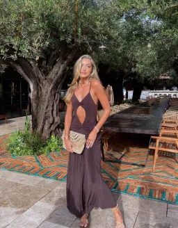 One Mile The Label Sammy Maxi Dress Cocoa Size XS/AU 6 for rent on The Volte - image 1