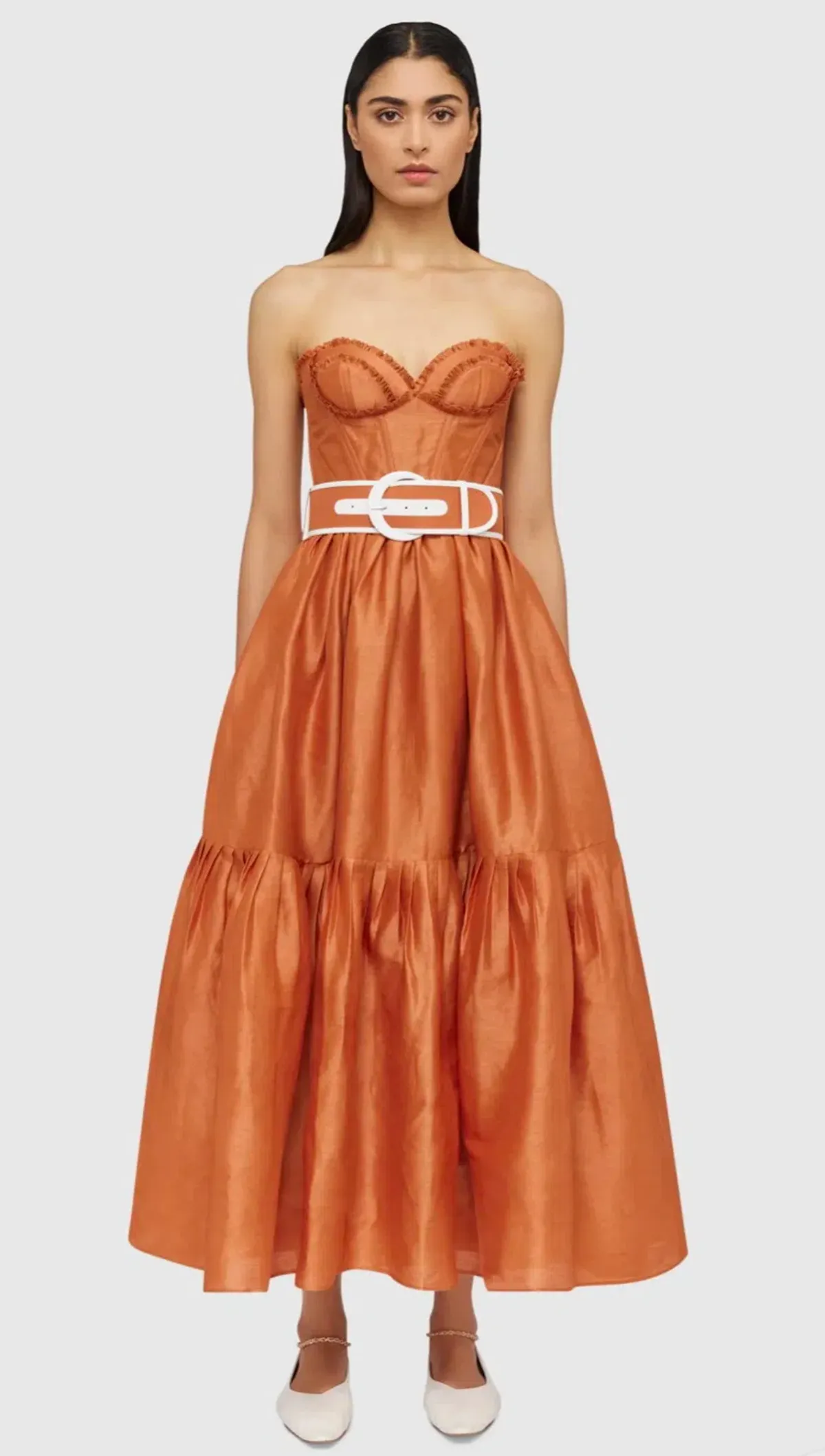 Leo Lin Suffolk Bustier in Cinnamon Orange in Size 10 - Image 1