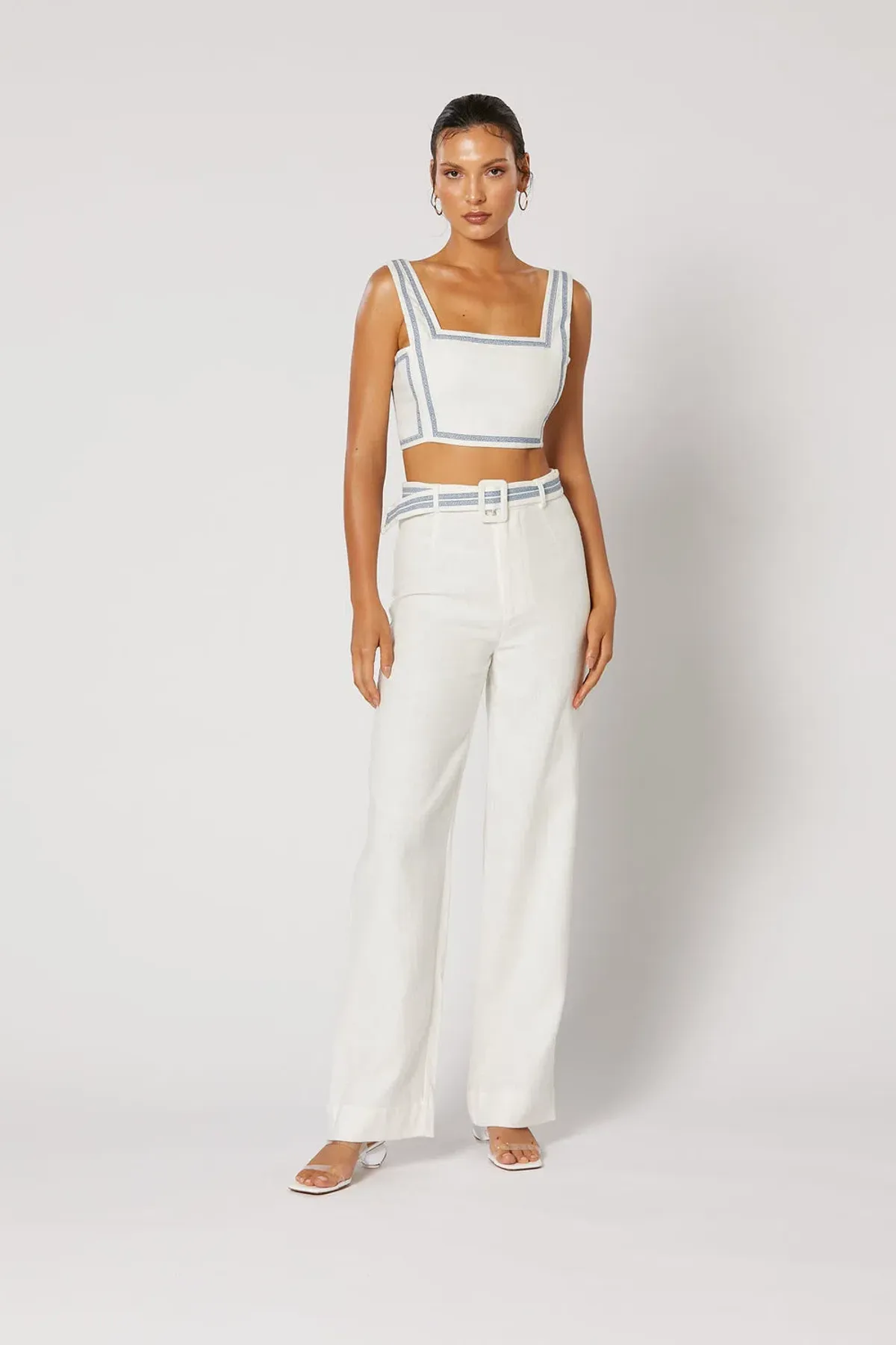 Winona Vittoria Top and Pant Set White Print Size 6 & 8  - Image 1