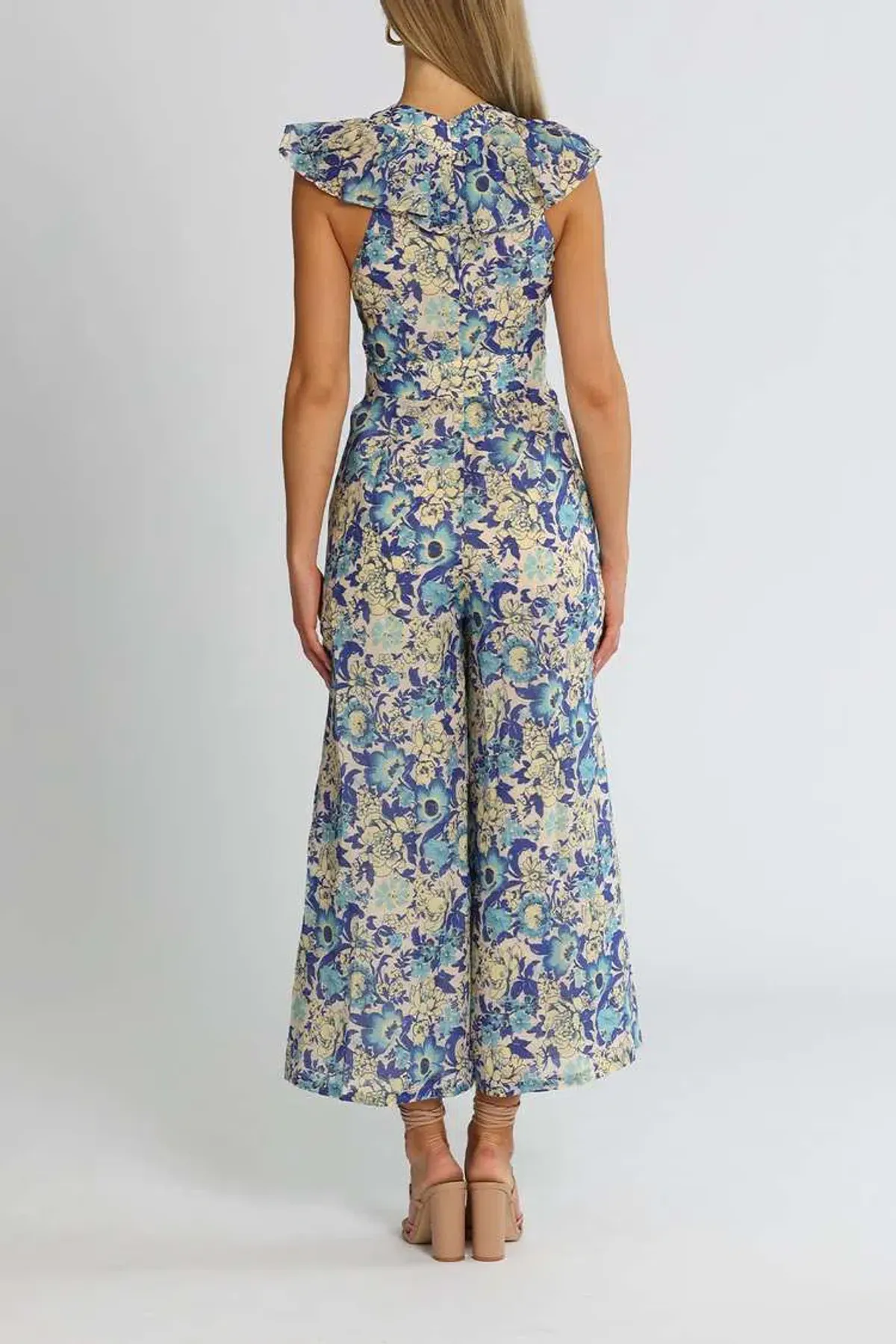 Alice McCall Frida Jumpsuit Sapphire Blue Print Size 8 - Image 3