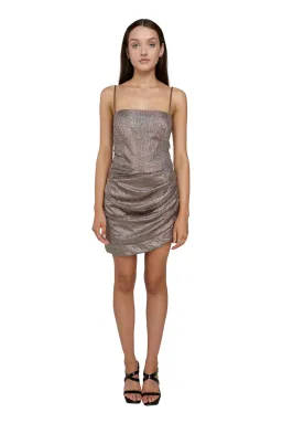 House of CB Socorro Sparkle Mini Drape Dress Silver Size XS/AU 6 for rent on The Volte - image 1