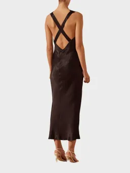 Shona Joy Camille Lace Cross Back Midi Dress Black Size 8 for rent on The Volte - image 4