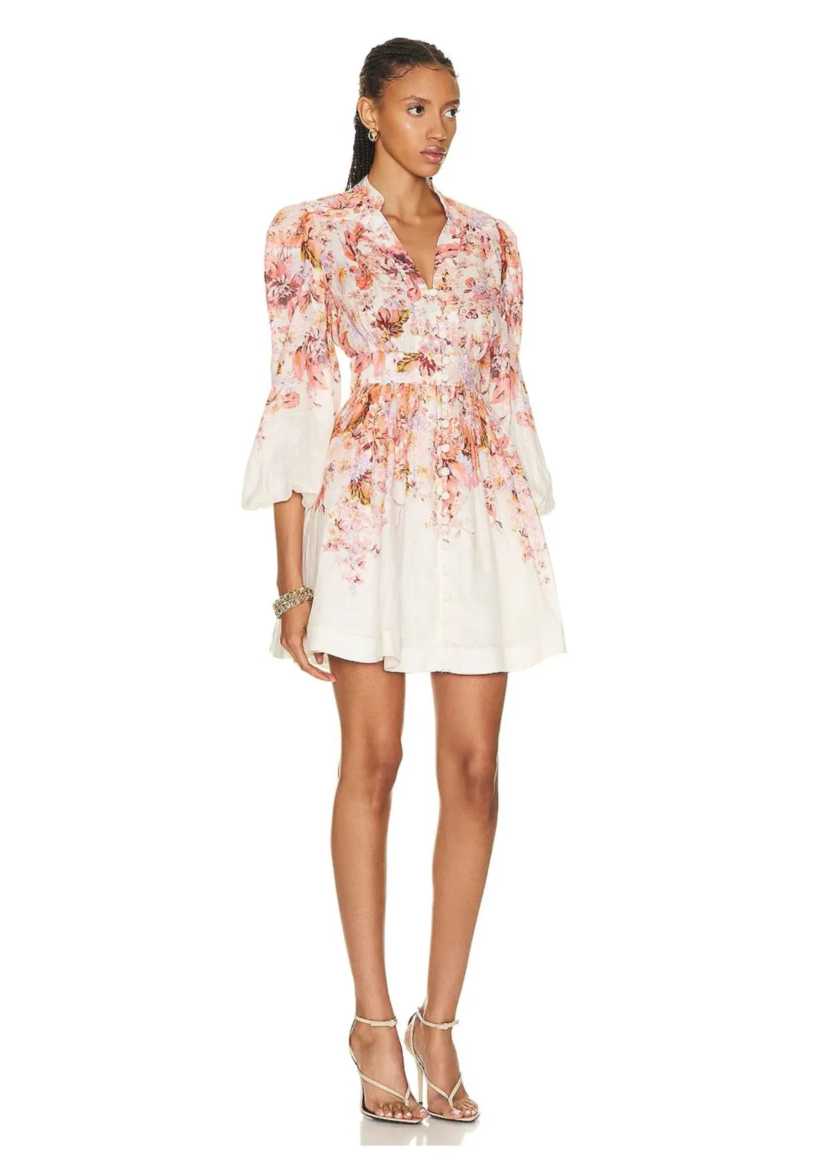 Zimmermann Devi Plunge Mini Dress Floral Size 1 / AU 10 - Image 1