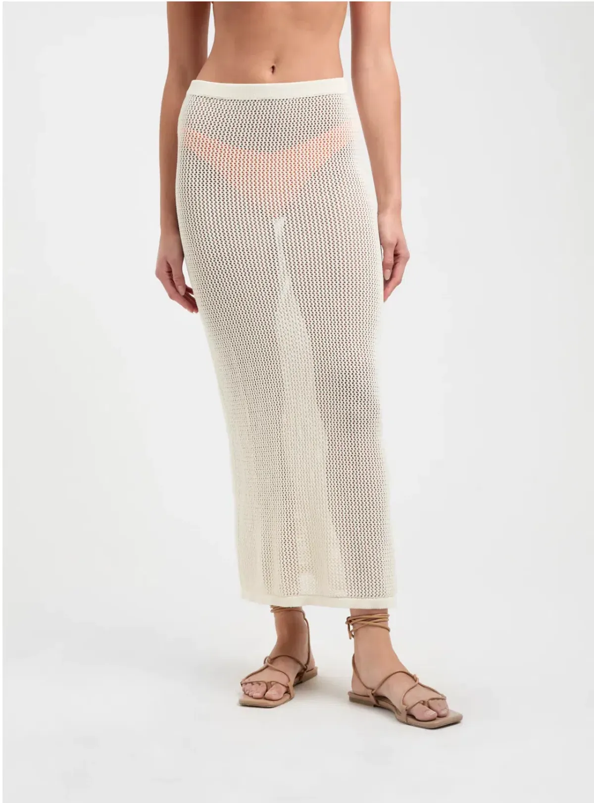 Kookai Pascha Midi Skirt Coconut Milk Size 0 / AU 6 - Image 2