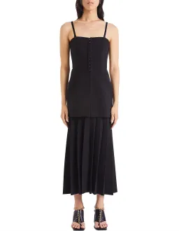 Dion Lee Hook and Eye Pleat Dress Black Size 10 for rent on The Volte - image 1