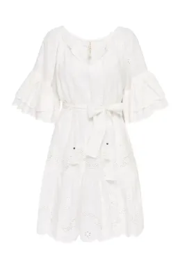 Spell Capulet Broderie Anglaise Frill Smock Mini Dress White Size L / AU 12 for rent on The Volte - image 5