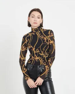 Ganni Printed Mesh Turtleneck Top Size 8 for rent on The Volte - image 2