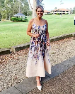 Zimmermann Tama Corset Midi Dress Purple Pansy Floral Print Size 2 / 12 AU for rent on The Volte - image 3